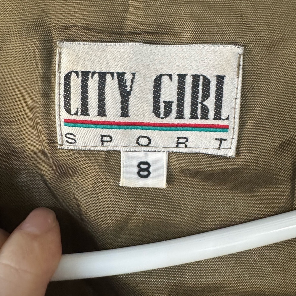 Vintage City Girl Olive Green leopard print studded Women's Jacket size medium - Picture 4 of 14